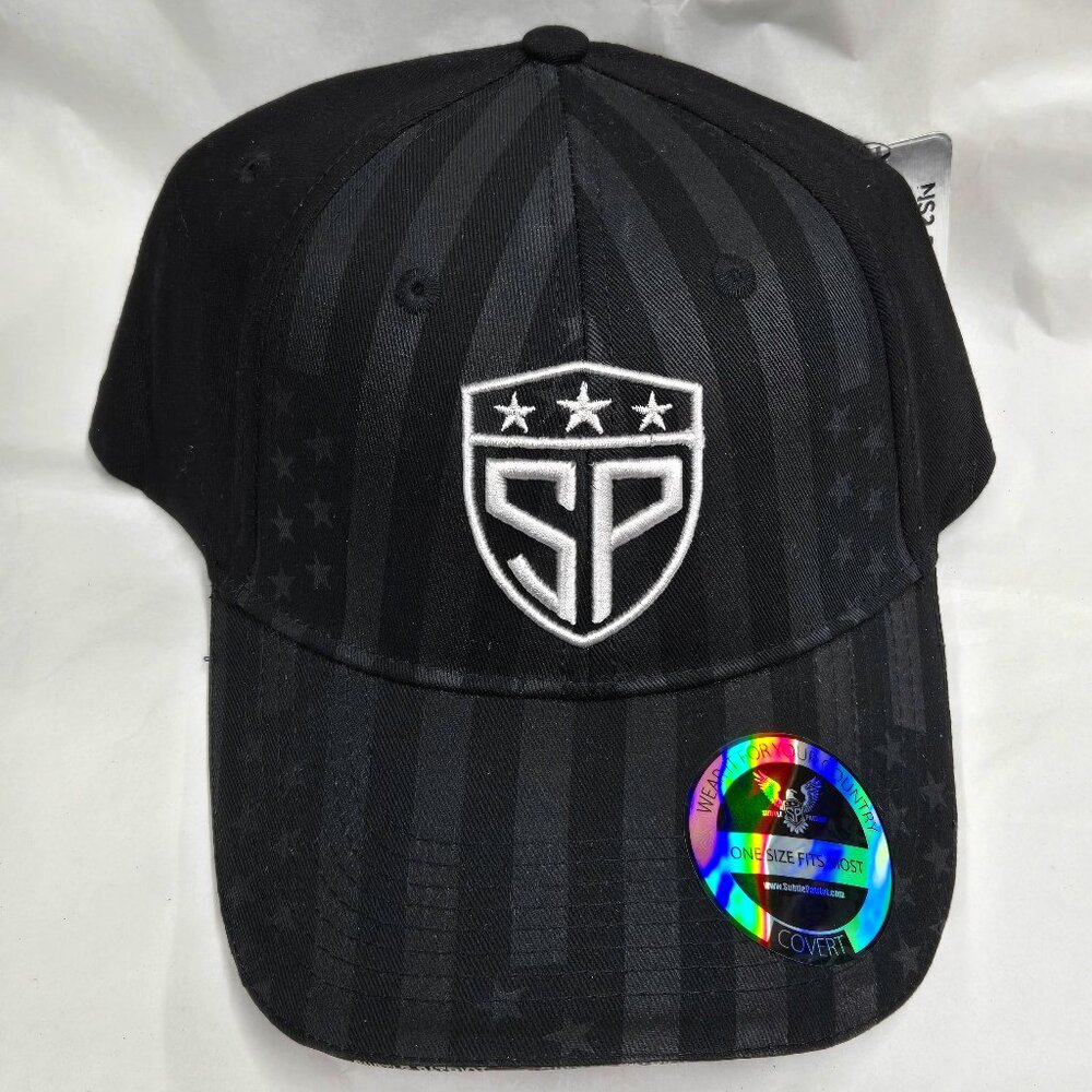 NWT Subtle Patriot USA Black Covert Fitted Patriotic Hat Stars & Stripes $30